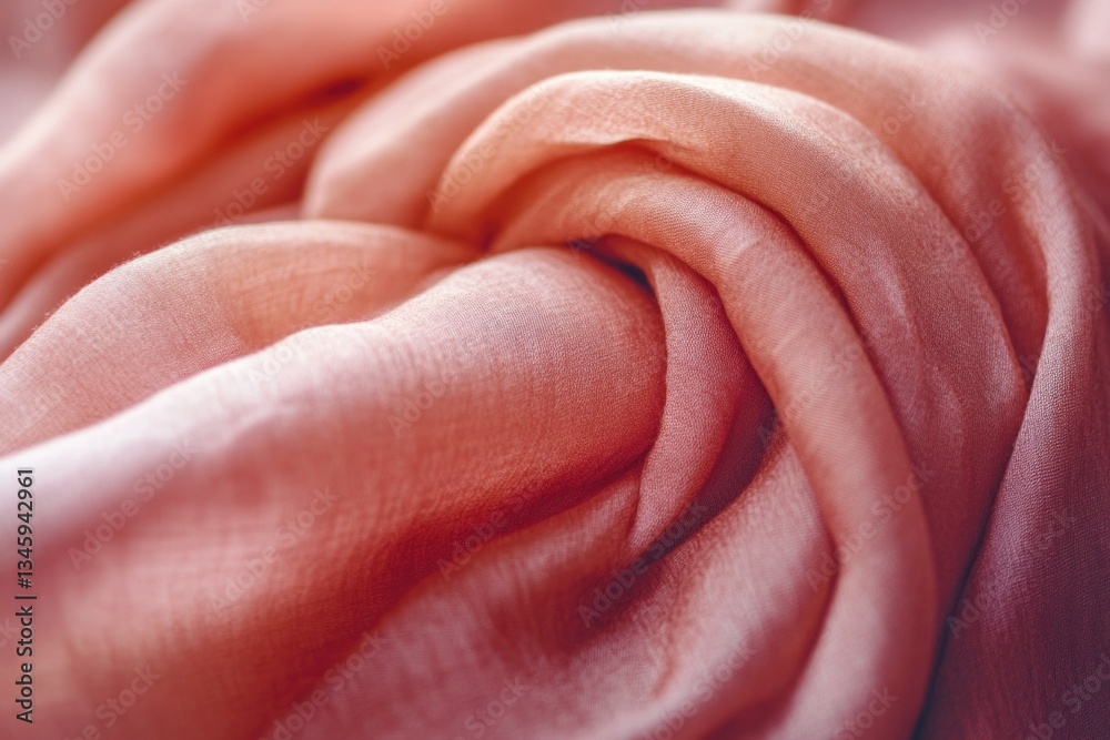 Poster close-up shot of pink fabric with intricate details and patterns