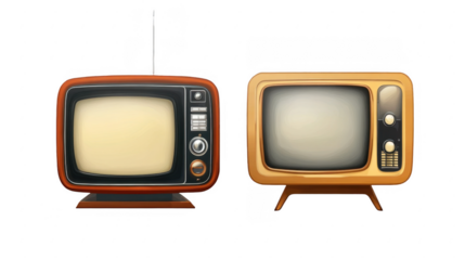 Vintage Retro Televisions in Classic Designs for Nostalgic Appeal