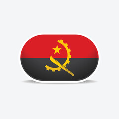 Angola national flag button vector