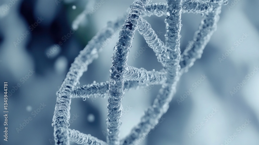 Poster a microscopic view of a single strand of dna molecule