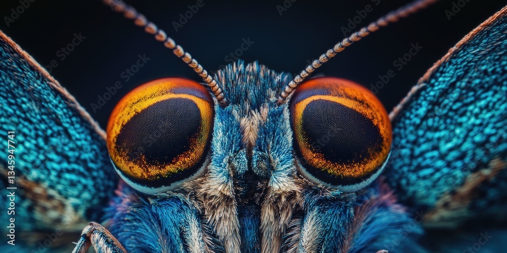 Poster close up view of a butterfly's eyes with intricate details