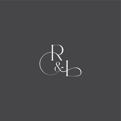 monogram wedding logo concept initial with line RL luxury curvy style letter