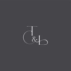 monogram wedding logo concept initial with line TL luxury curvy style letter