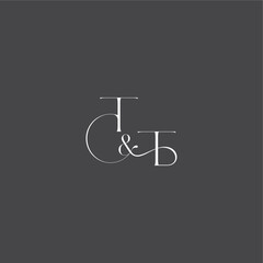 monogram wedding logo concept initial with line TT luxury curvy style letter