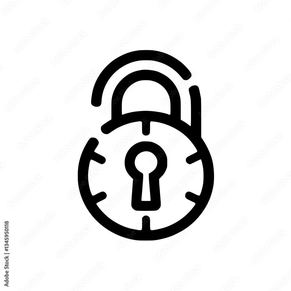 Canvas Prints security lock: a minimalist and illustration of a padlock symbolizing privacy protection and data se