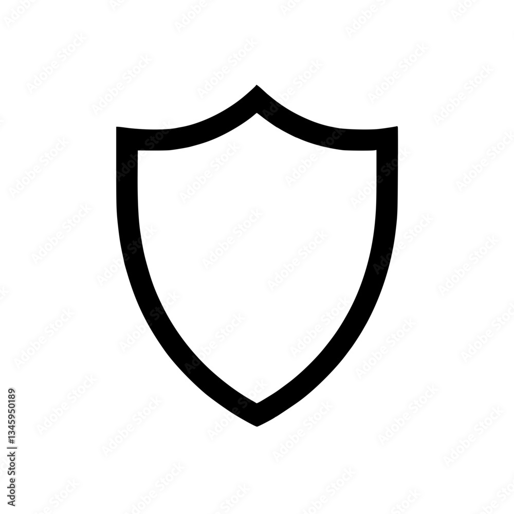Sticker a stark shield icon is outlined in symbolizing protection and defense the simple bold design conveys