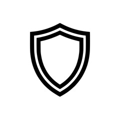 Obraz premium and simple outline drawing of a shield for security protection and defense Minimalist vector icon design on a