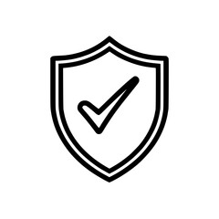 A shield with a checkmark representing safety and security Reliable protection verified Symbol of trust and approval Assurance conveyed in the graphic