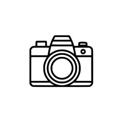 Camera icon in simple line art style Represents photography memories or creative visual content Perfect for graphic design and social media