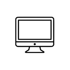 A minimalist outlined illustration of a desktop computer monitor Depicting technology computing and digital interfaces Modern simple icon