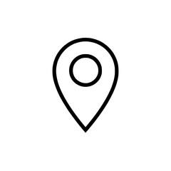 Simple line art of a map marker A pointer indicating a specific location or destination on a map navigation or GPS system