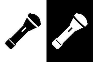 Torch Light Silhouette Simple Black & White Vector Design.
