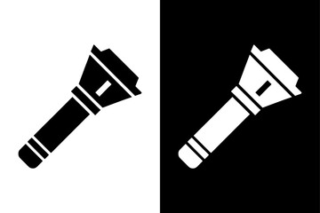 Torch Light Silhouette Simple Black & White Vector Design.