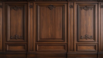 Ornate wood paneling wall