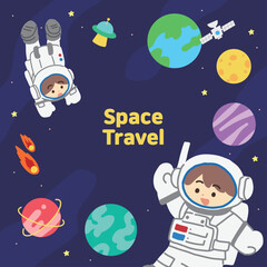 Fototapeta premium 우주 여행 일러스트