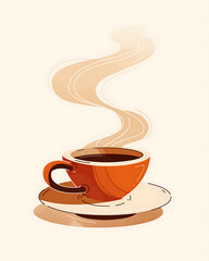 Obraz premium Coffee and accessories concept illustrations for wallpaper or advertising