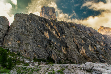 Beautiful mountain landscape. View of the Italian Dolomites in South Tyrol, included on the UNESCO list.