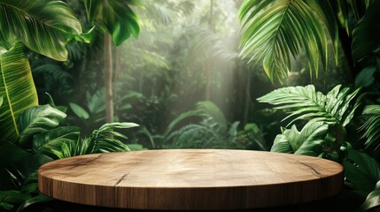 A Wooden Podium Amidst the Jungle.
