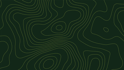 Dark Green Topographic Contour Line Background