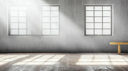 Sunlit Industrial Loft Room Interior Design