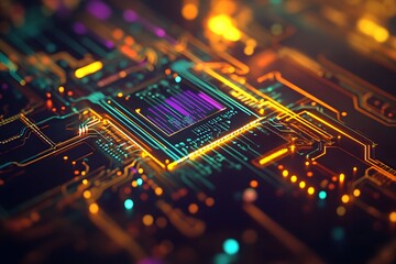 Glowing Microchip The Future of Intelligence