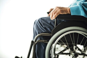 Obraz premium A person seated in a manual or motorized wheelchair, ready for use