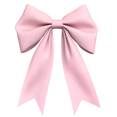 3D cartoon pink ribbon isolated on white background