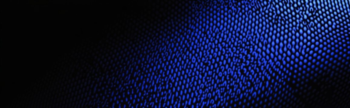Blue binary TEXT "0" "1" code gradient with black background
