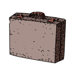 stylish briefcase sketch hand drawn vector