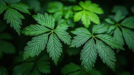 Fototapeta premium Lush Green Foliage Nature Background Texture