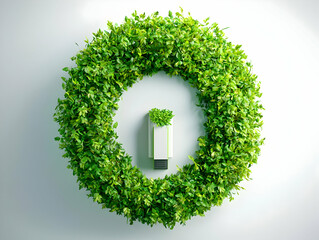 Eco-friendly product packaging in green leaves