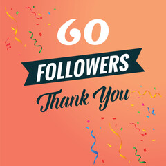 Fototapeta premium thank you 60k followers on social media 