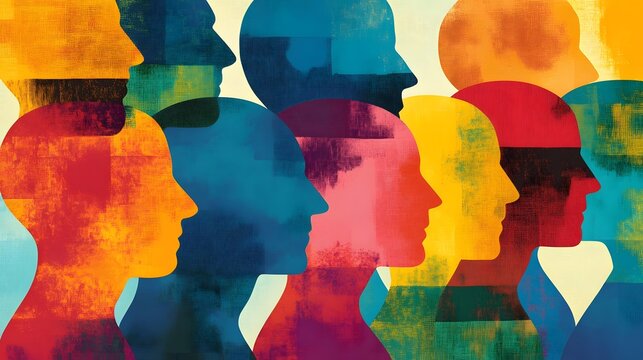 Diverse Silhouettes Symbolizing Identity and Inclusivity