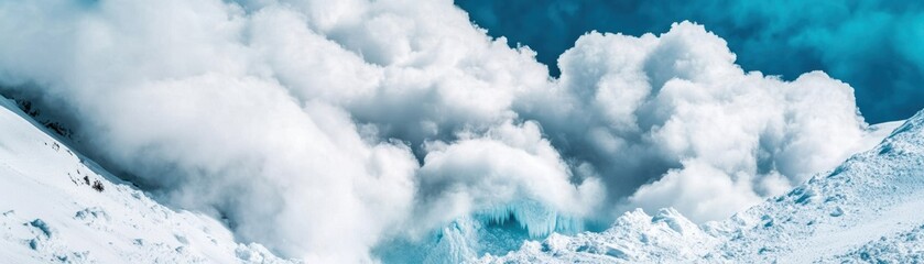 Obraz premium A stunning view of snow-covered mountains with dramatic clouds, capturing the beauty and power of nature.