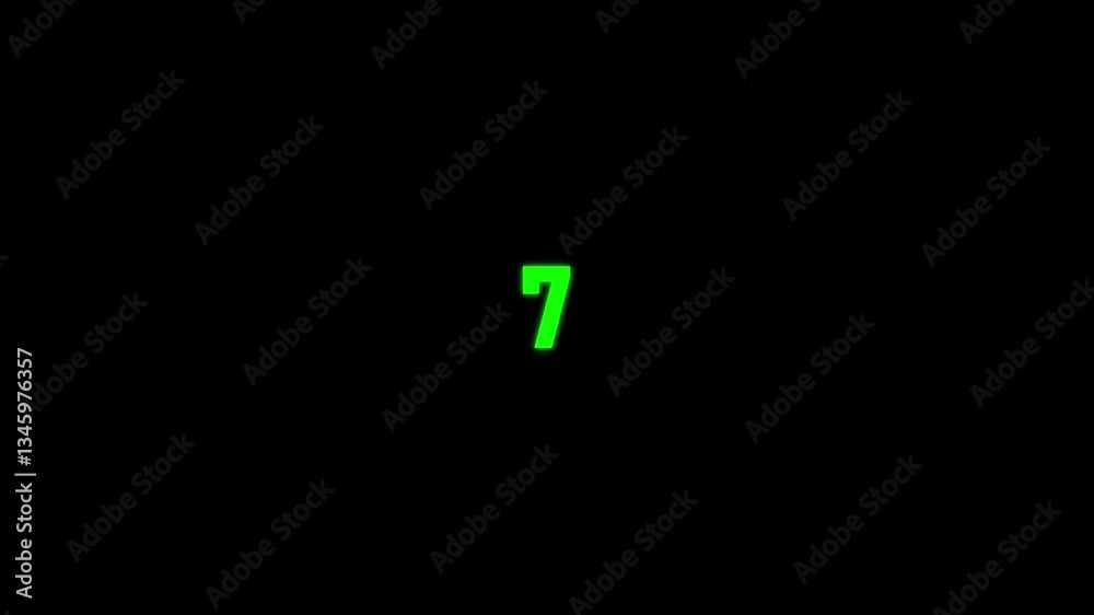 Poster top ten countdown in loop from 10 to 0 animation on black background. continuous timer animation for