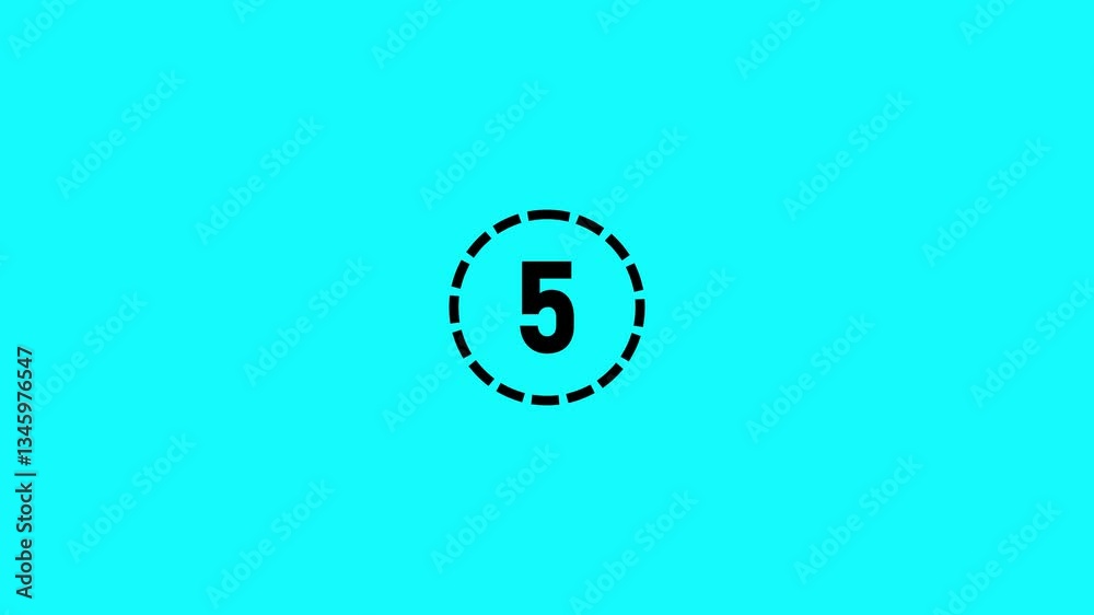 Poster animated countdown from ten to zero in a loop with circular effects on a dynamic sky background.