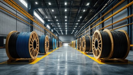 Industrial cable warehouse interior
