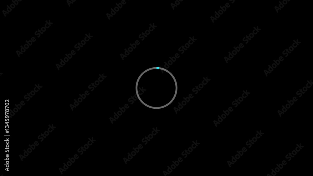 Poster circular loading animation. spinning progress indicator with retry and try again symbols on a black 
