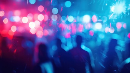 Fototapeta premium Vibrant Nightlife: A Symphony of Lights and Silhouettes