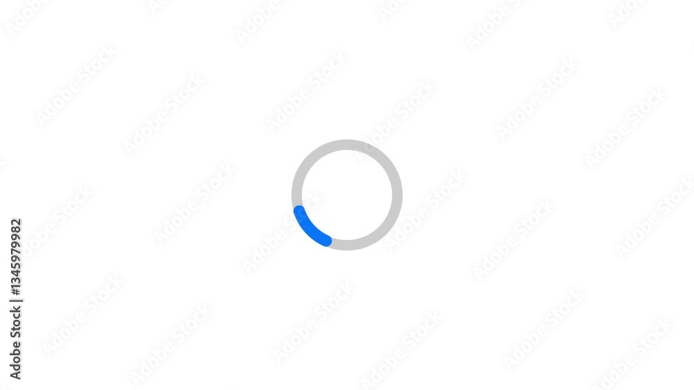 Poster circular loading animation icon spinning smoothly, representing upload and download process on a whi