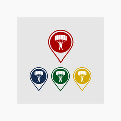 Parachute icon circle set  color isolated on white background 
