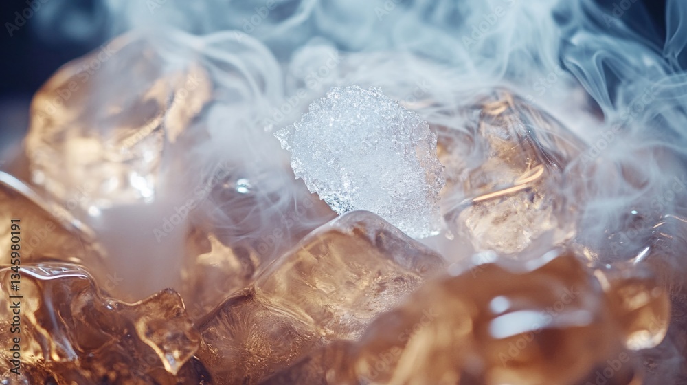 Poster a collection of ice cubes stacked on top of each other, suitable for use in cold or winter-themed de