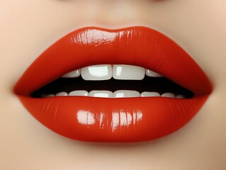 Obraz premium Red Lips for Close-up, Beauty, Glossy.