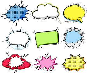 comic speech bubble set cartoon vector illustration © PikePicture