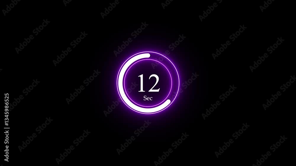 Poster minimalist 19 second countdown timer with double circle design. orange gradient on black background 