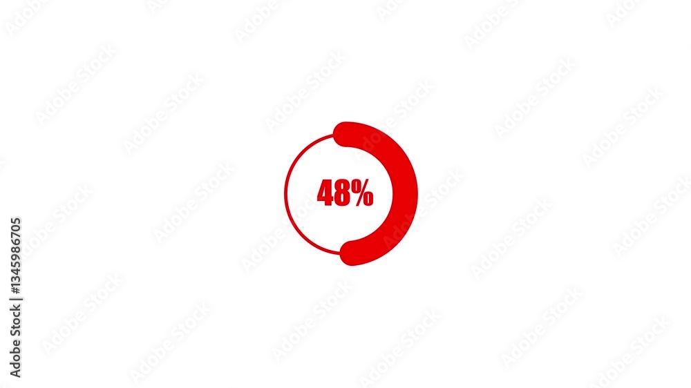 Poster dynamic 100% pie chart animation from 0 to 60% in a circular design. abstract business growth and re