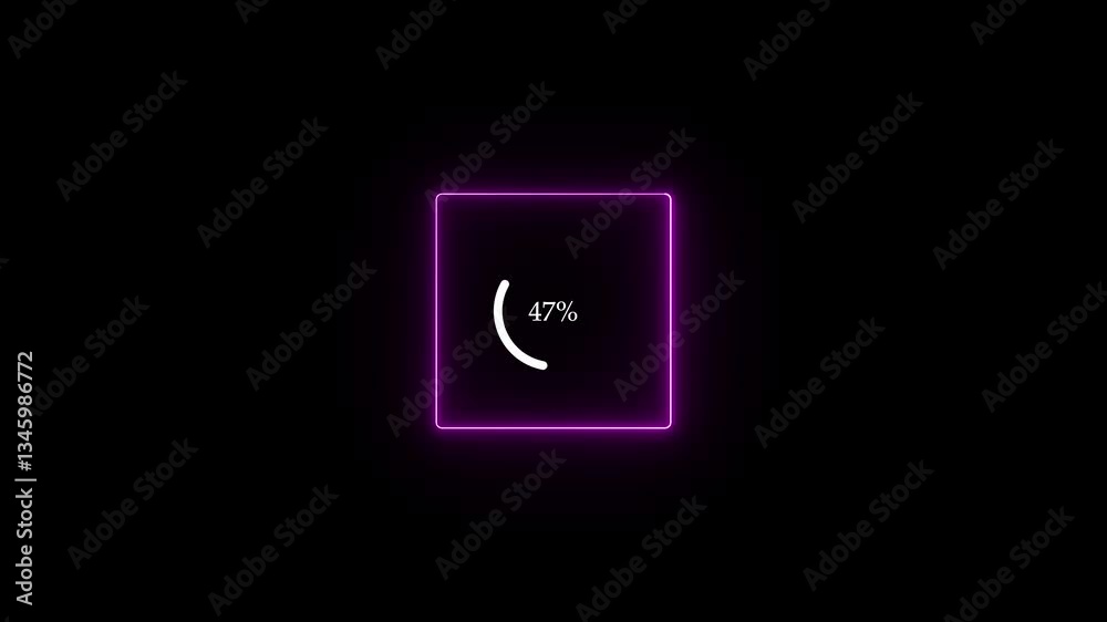 Poster futuristic neon loading icon animation. sleek dynamic and vibrant user interface experience.