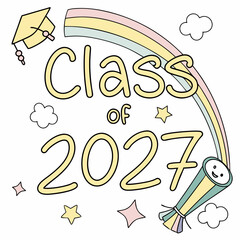 High-Quality Colorful Graduation Year 2027