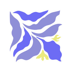 artistic abstract square flowers cartoon vector illustration