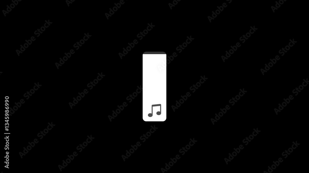 Poster interactive volume slider animation with sound control on a black background. adjust music playback 